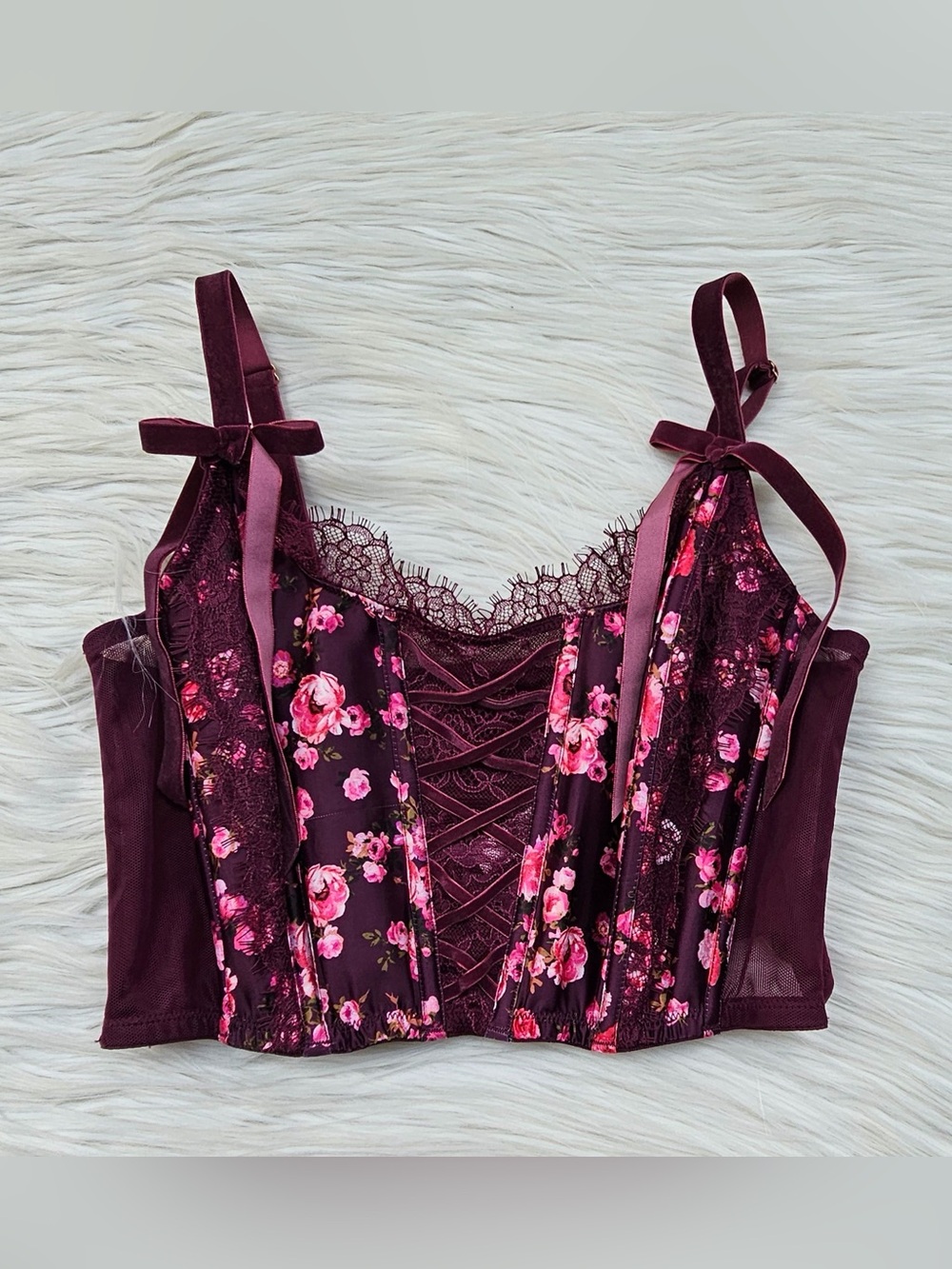 Victorias Secret Dream Angels Lace-Up Corset Top Size Large